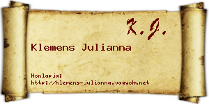 Klemens Julianna névjegykártya